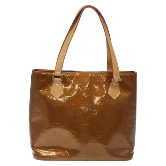 LOUIS VUITTON Monogram Vernis Houston Hand Bag Bronze - Picture 1 of 14